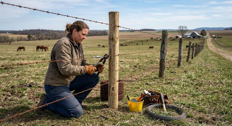 Barbed Wire Fence Repair