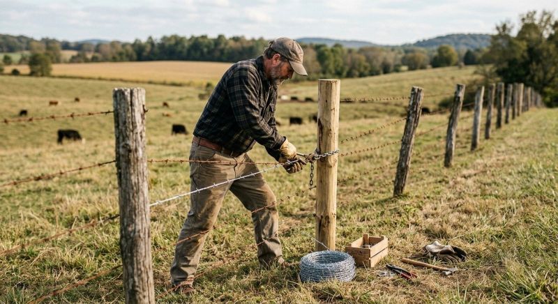Barbed Wire Fence Repair