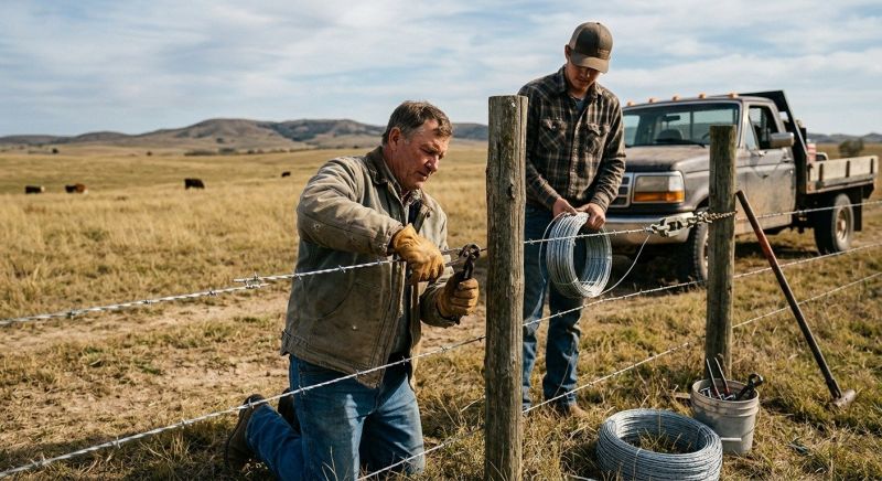 Barbed Wire Fence Repair