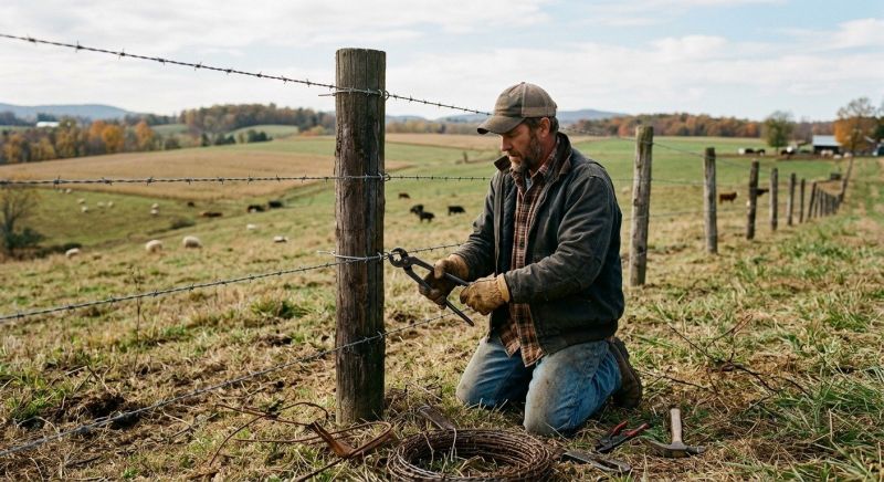 Barbed Wire Fence Repair