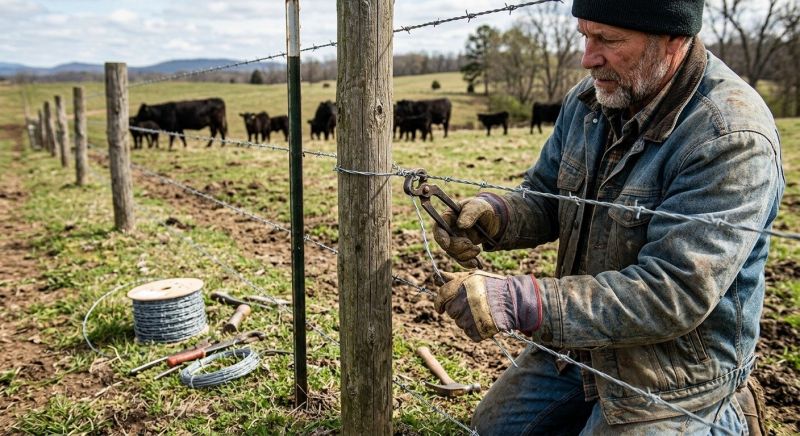 Barbed Wire Fence Repair