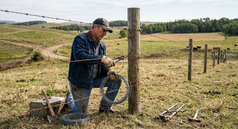 Barbed Wire Fence Repair