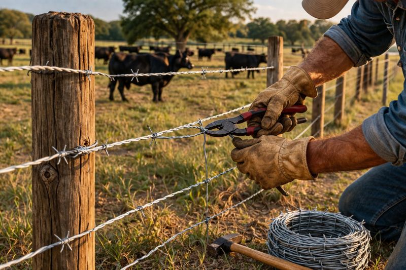 Barbed Wire Fence Repair