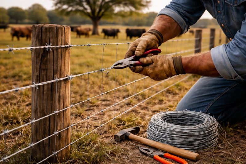 Barbed Wire Fence Repair