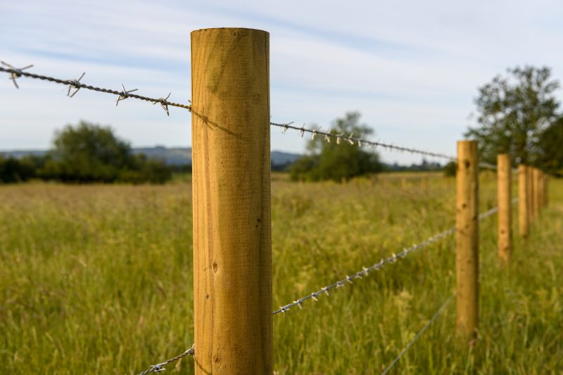 Commercial Barbed Wire Fence Installation
