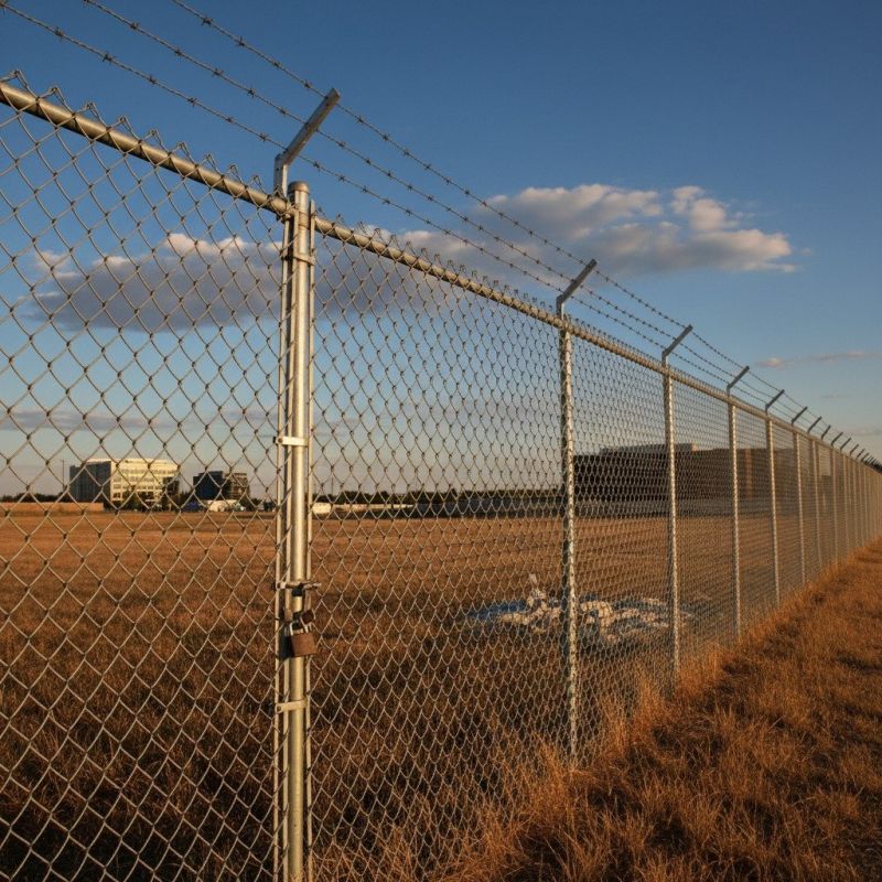 Commercial Barbed Wire Fence Installation