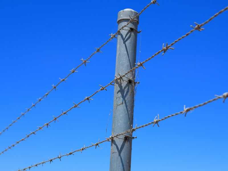 Commercial Barbed Wire Fence Installation