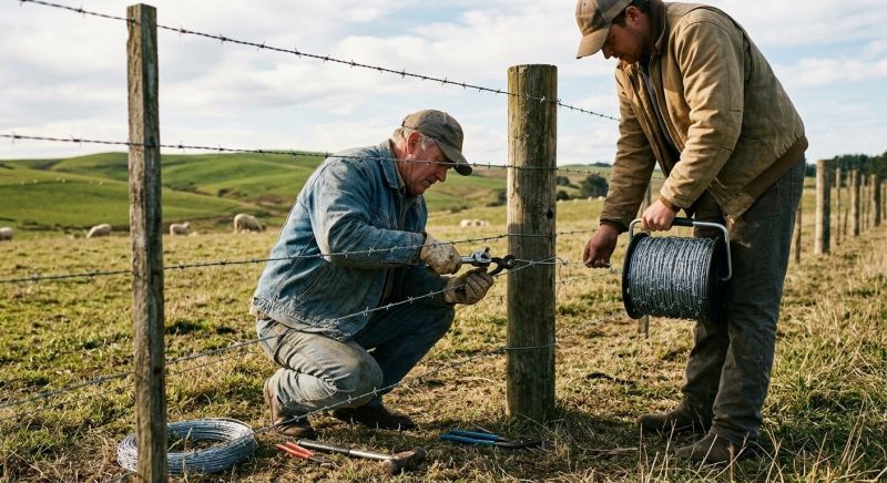 Commercial Barbed Wire Fence Repair
