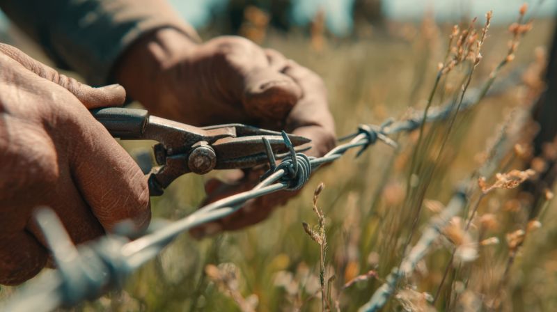 Commercial Barbed Wire Fence Repair