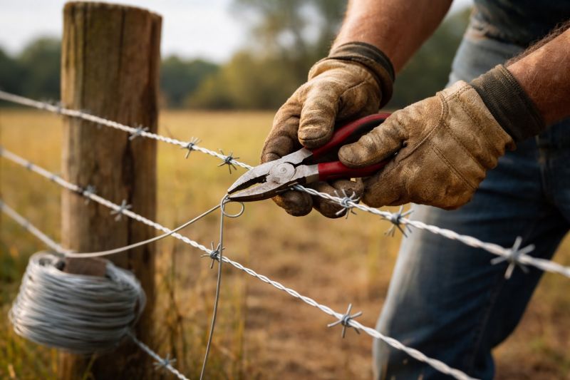 Commercial Barbed Wire Fence Repair