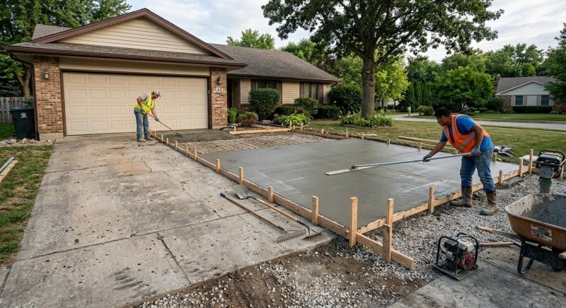 Commercial Concrete Driveway Installation