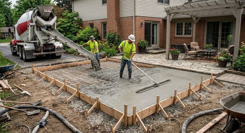 Commercial Concrete Patio Installation