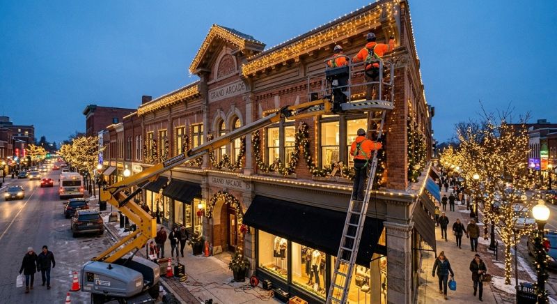 Commercial Holiday Lights Installation