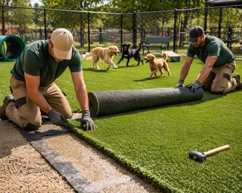 Commercial Pet Turf Installation
