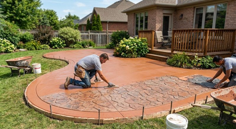 Commercial Stamped Concrete Installation