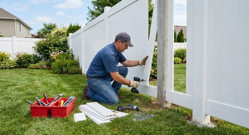 Commercial Vinyl Fence Repair