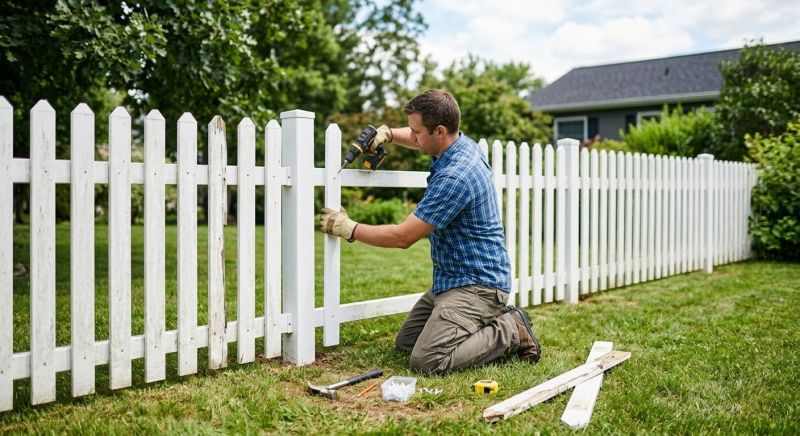 Commercial Vinyl Fence Repair