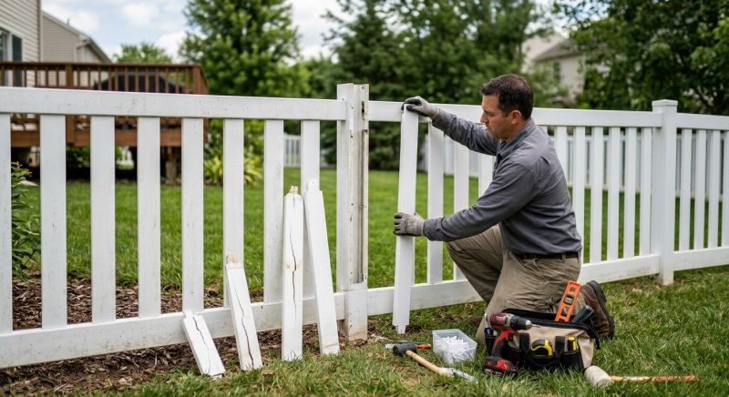 Commercial Vinyl Fence Repair