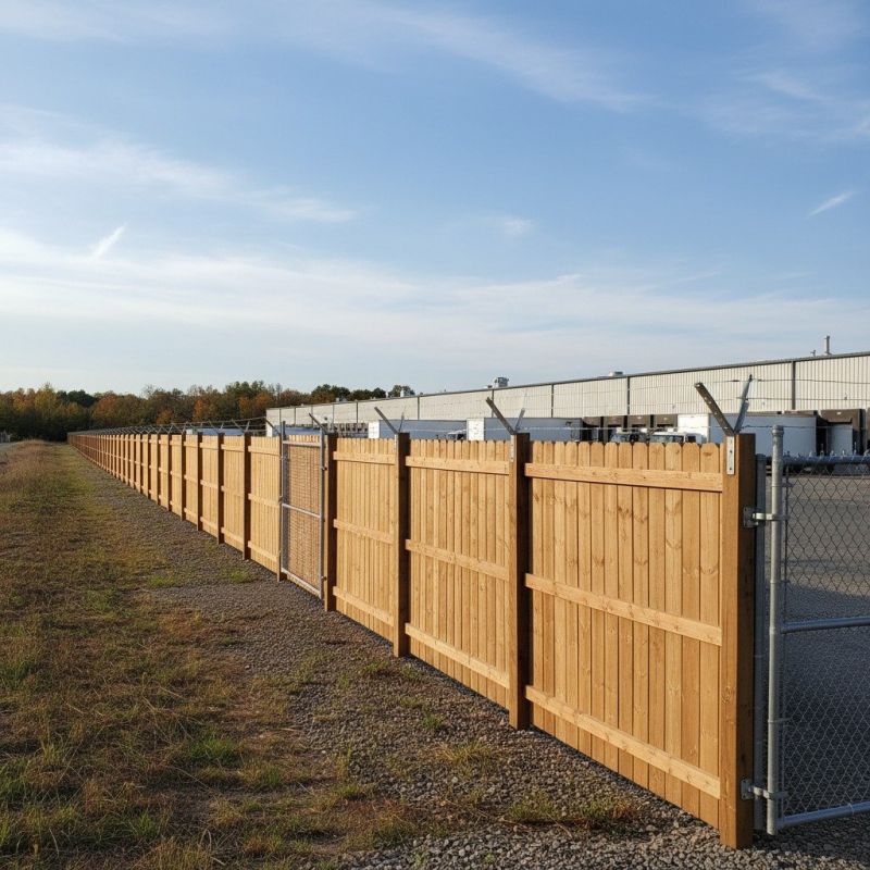 Commercial Wood Fence Installation