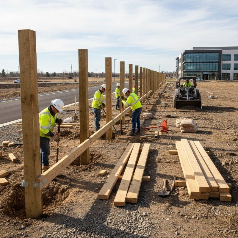 Commercial Wood Fence Installation
