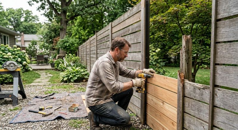 Commercial Wood Fence Repair