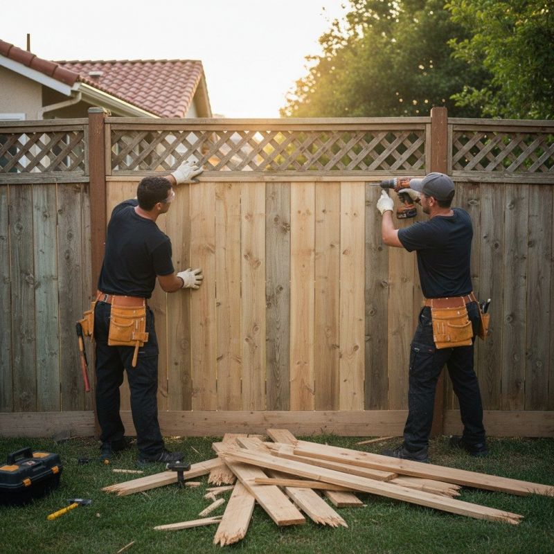 Commercial Wood Fence Repair