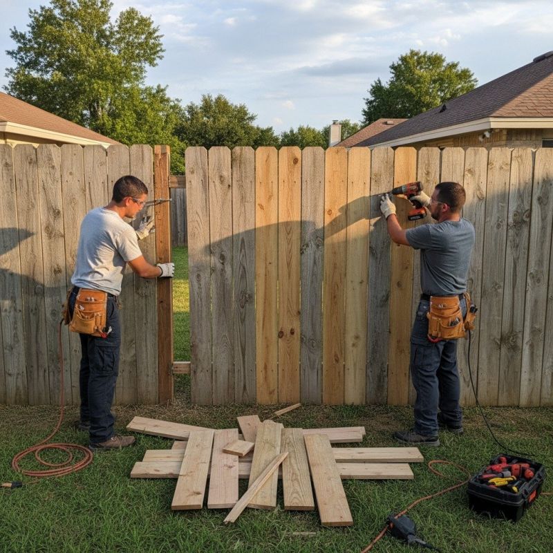 Commercial Wood Fence Repair