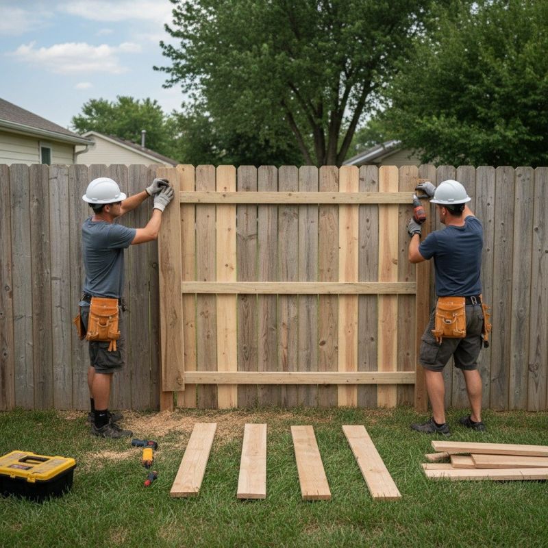 Commercial Wood Fence Repair