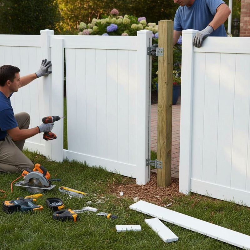 Commercial Wood Fence Repair