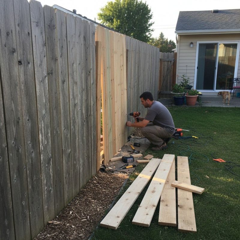 Commercial Wood Fence Repair