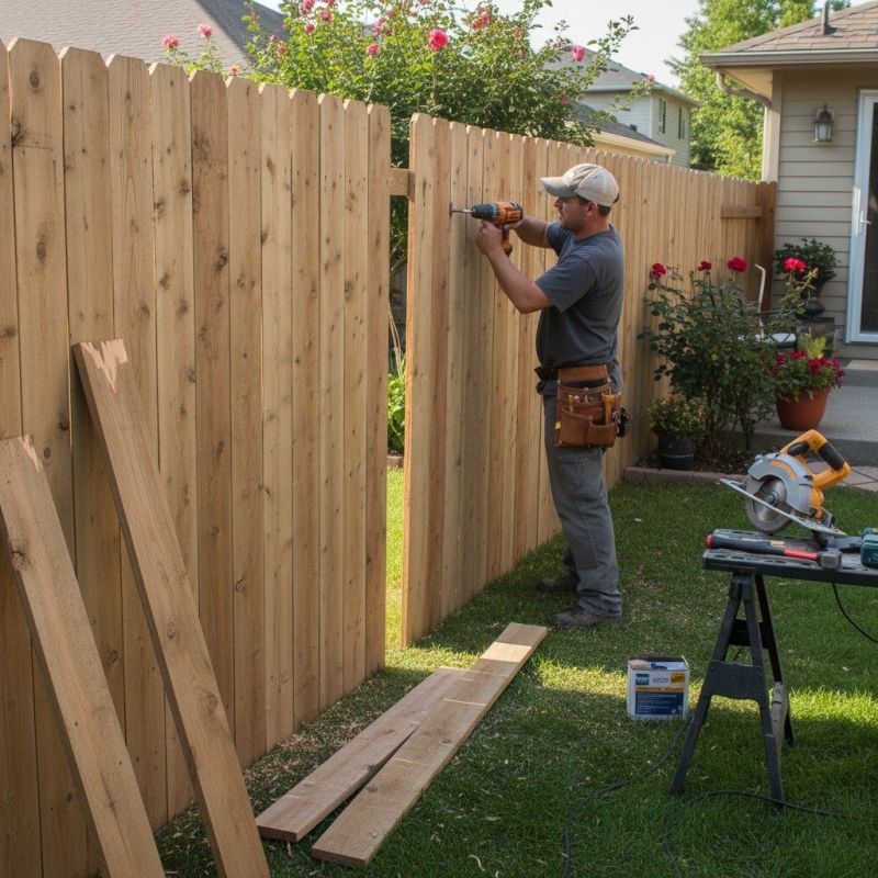 Commercial Wood Fence Repair