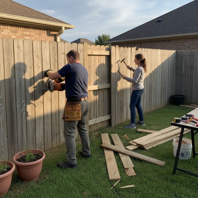 Commercial Wood Fence Repair