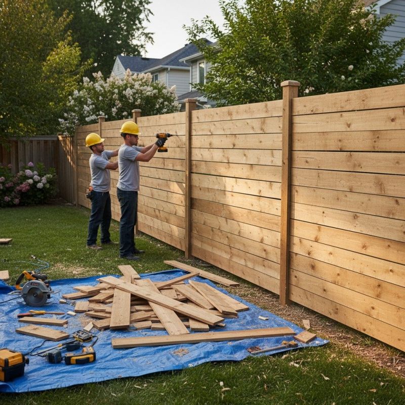 Commercial Wood Fence Repair