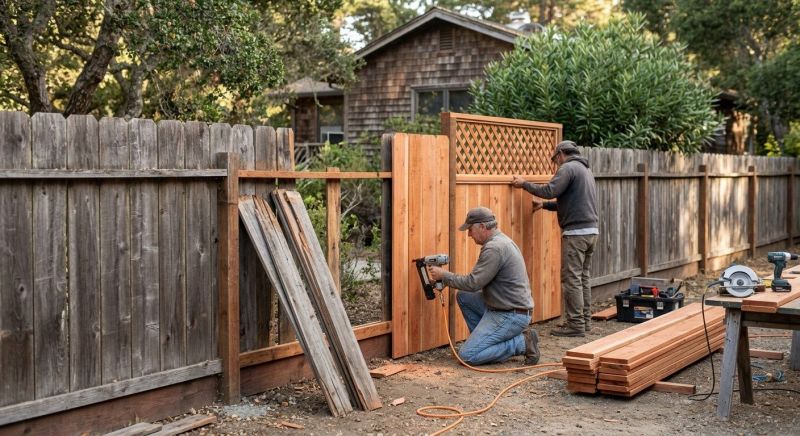 Commercial Wood Fence Repair