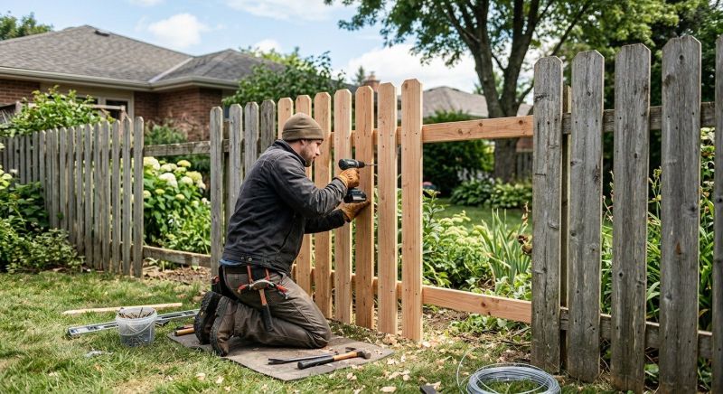 Commercial Wood Fence Repair