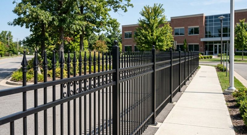 Commercial Wrought Iron Fence Installation