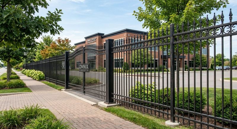 Commercial Wrought Iron Fence Installation
