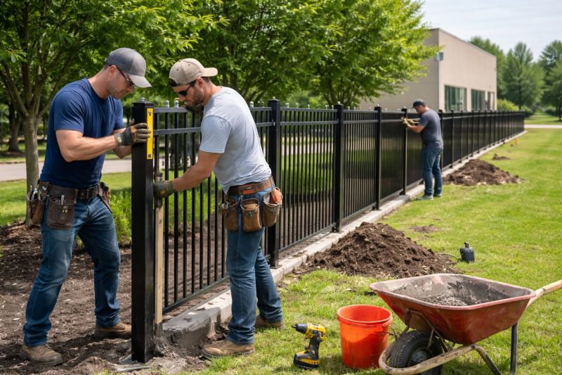 Commercial Wrought Iron Fence Installation