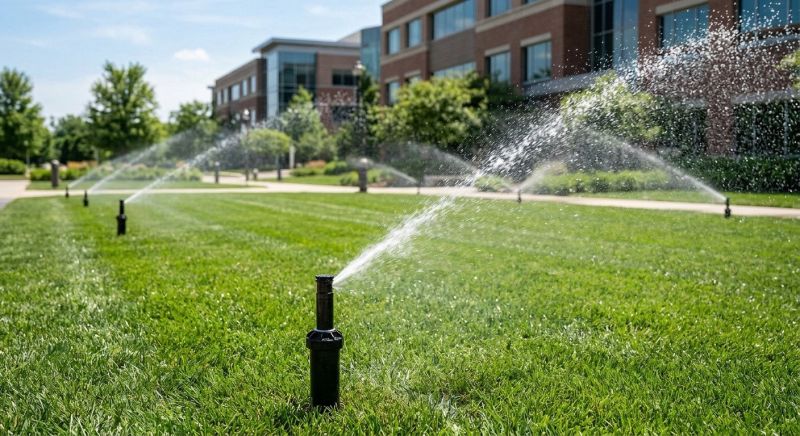 Commercial Lawn Sprinklers Installation